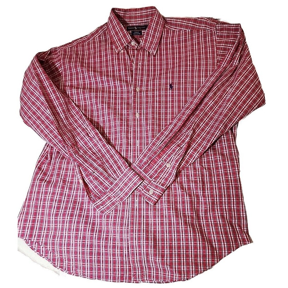 Ralph Lauren BLAKE‎ Eastern Maine Preppie Plaid Long Sleeve Shirt Mens Medium